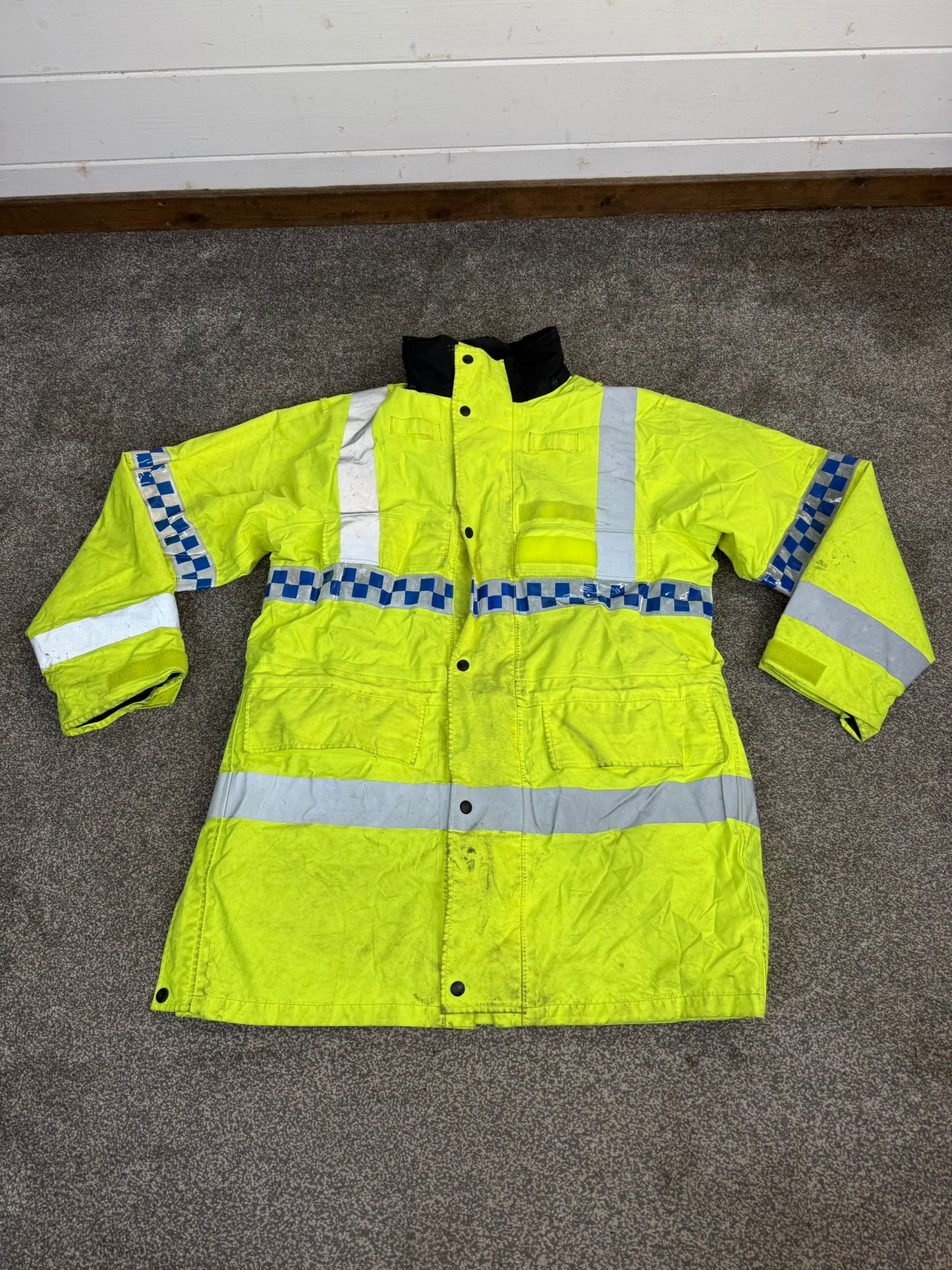 Ex Police Hi Vis Waterproof Coat Quilted Liner Horse Riding Dog Handler Security Work Jacket