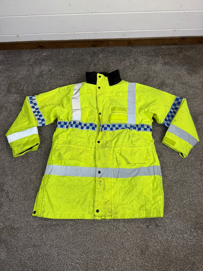 Ex Police Hi Vis Waterproof Coat Quilted Liner Horse Riding Dog Handler Security Work Jacket