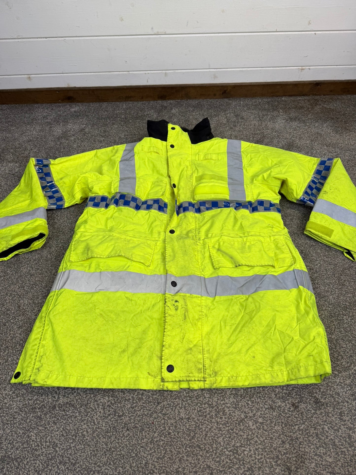 Ex Police Hi Vis Waterproof Coat Quilted Liner Horse Riding Dog Handler Security Work Jacket