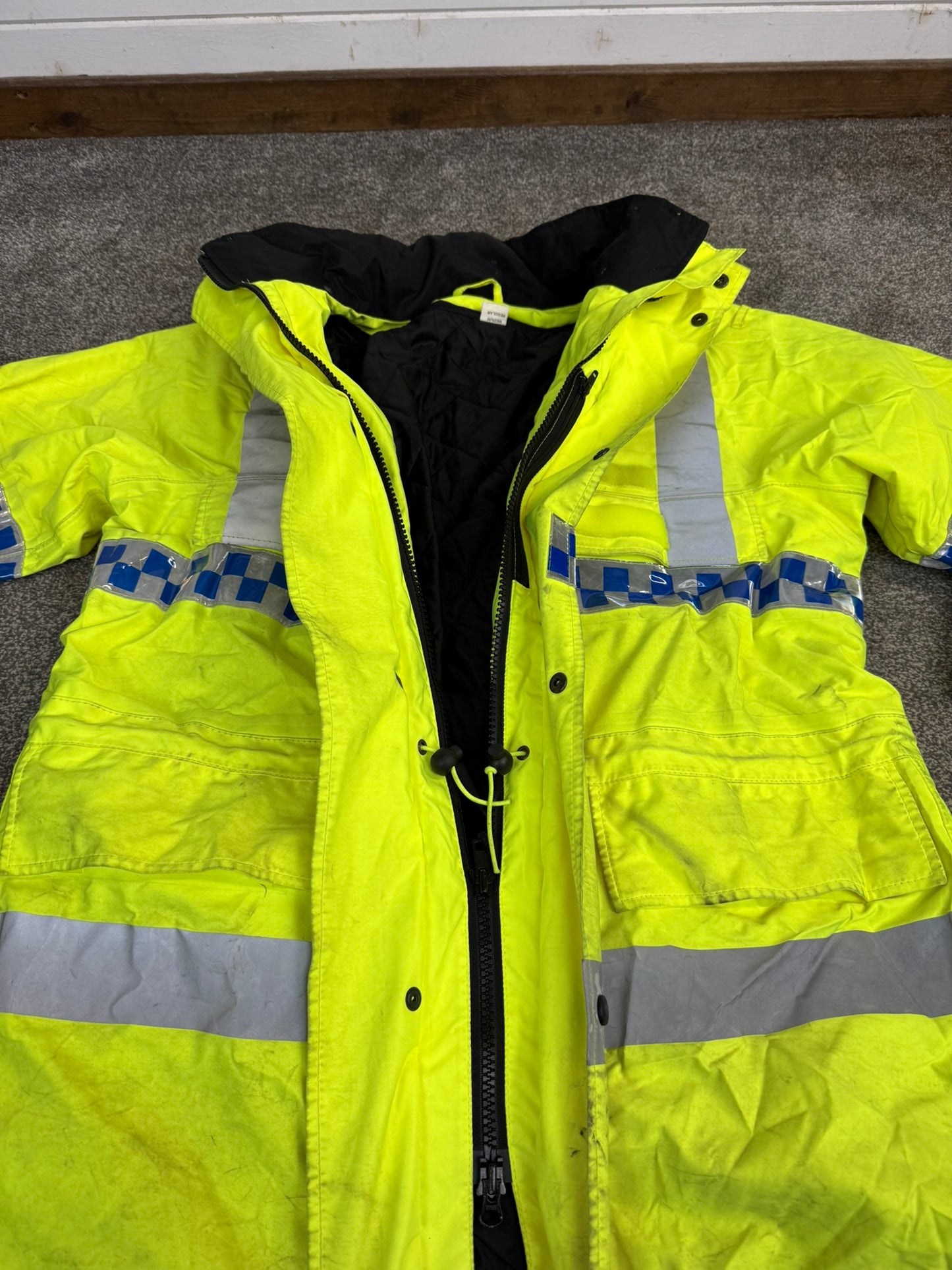 Ex Police Hi Vis Waterproof Coat Quilted Liner Horse Riding Dog Handler Security Work Jacket