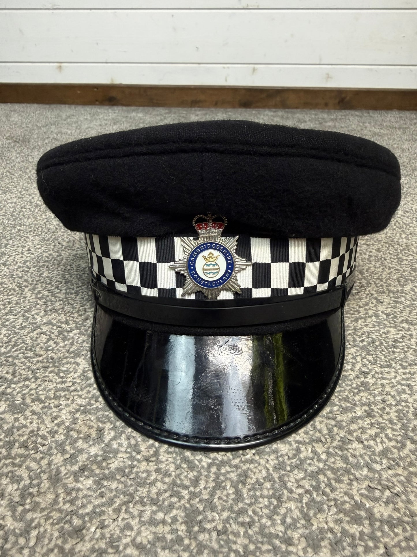 Ex Cambridgeshire Constabulary Police Peak Cap Collector Display