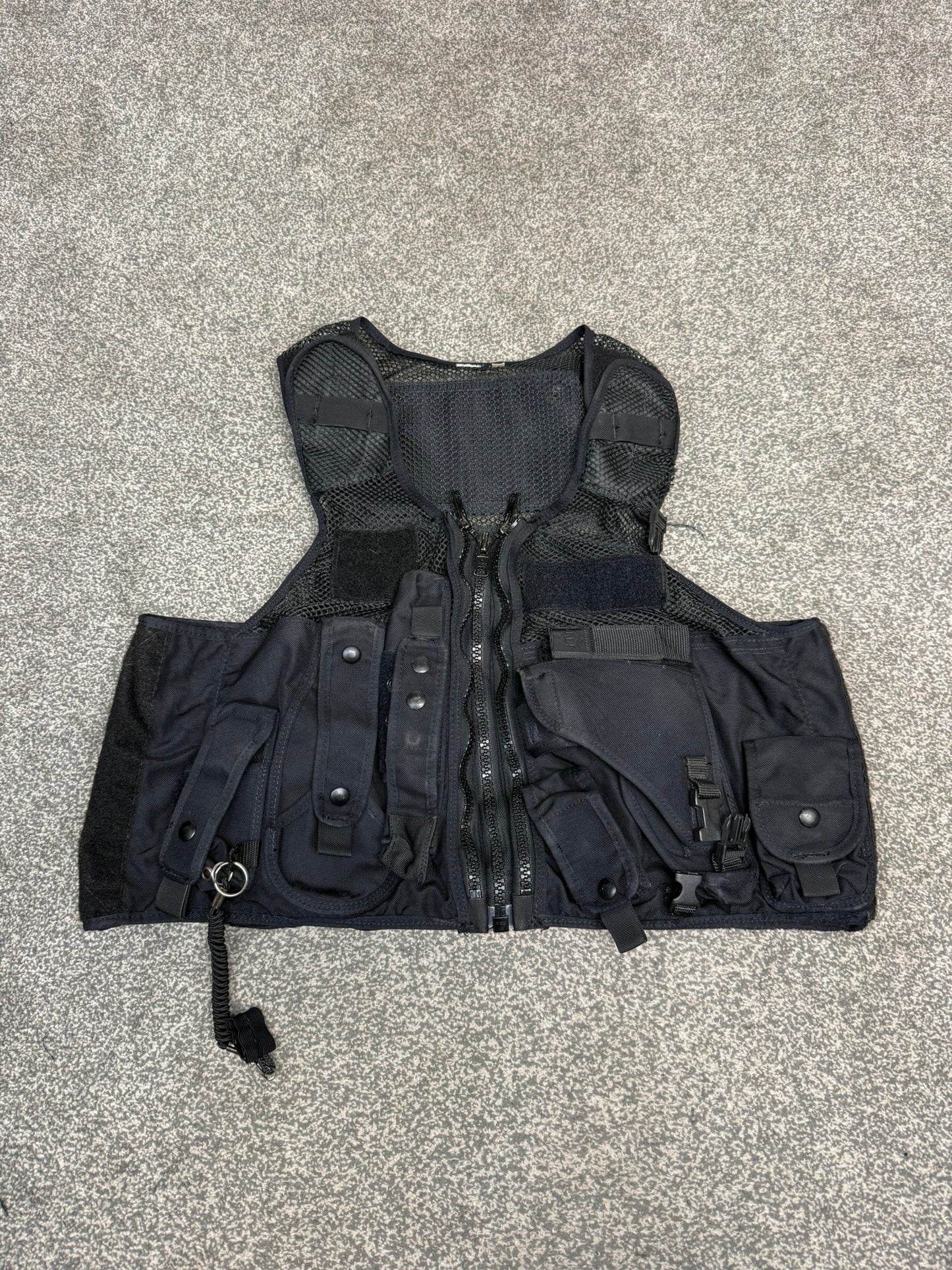 Ex Police Black Tactical Taser Vest Utility Vest Airsoft Security Patrol - SMALL