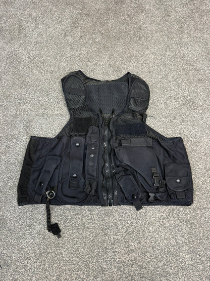 Ex Police Black Tactical Taser Vest Utility Vest Airsoft Security Patrol - SMALL