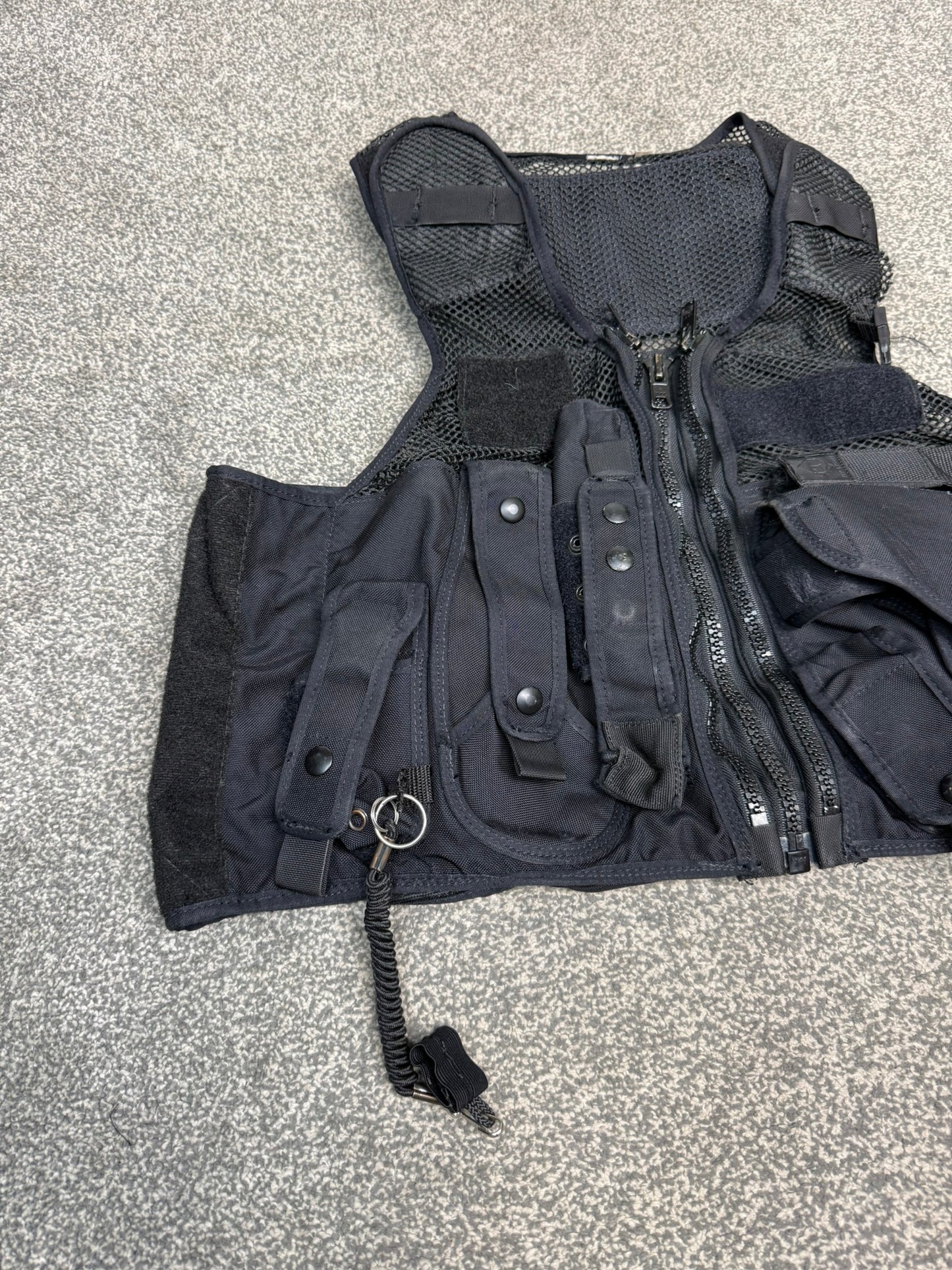 Ex Police Black Tactical Taser Vest Utility Vest Airsoft Security Patrol - SMALL