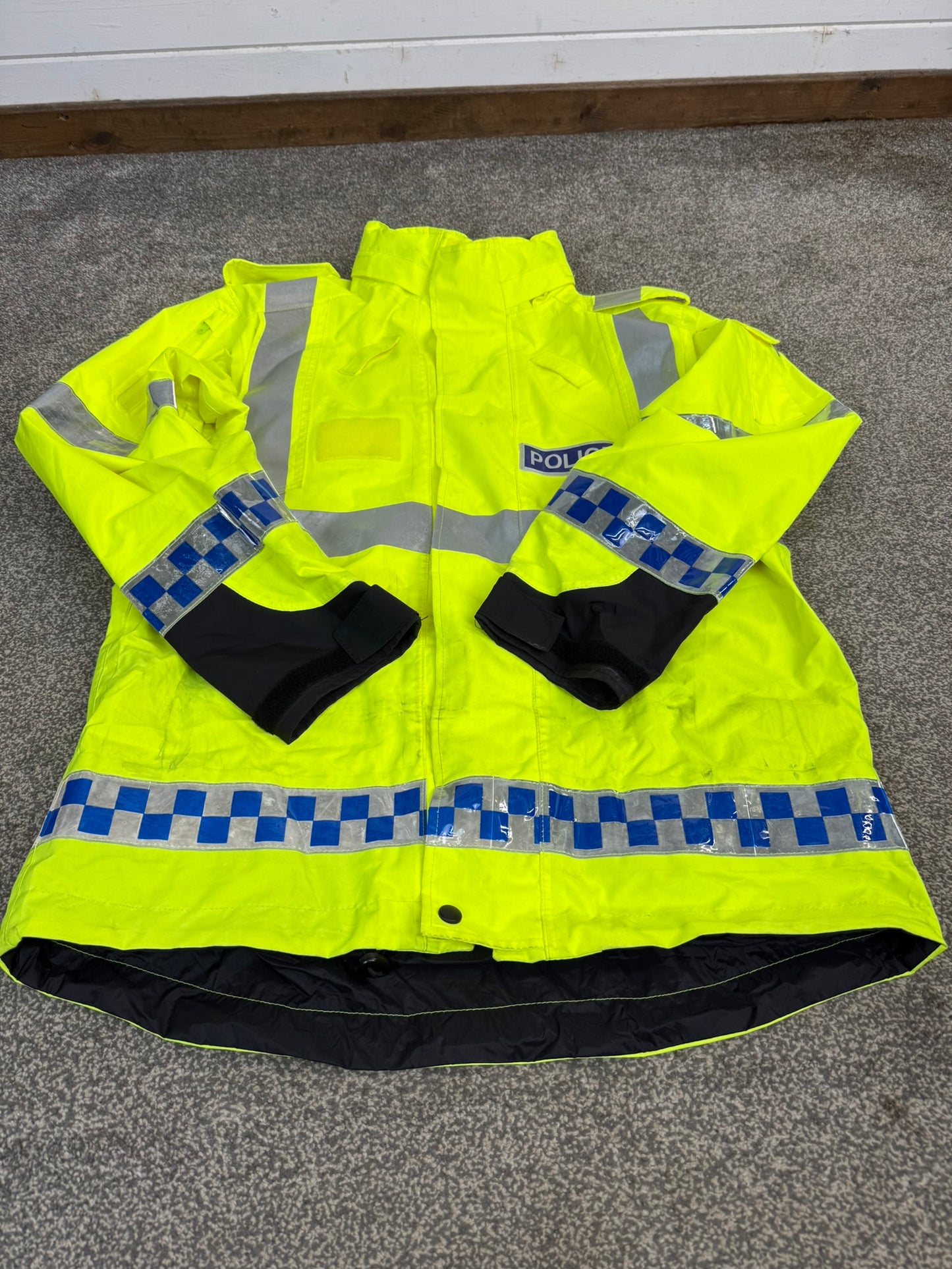 Ex Police Waterproof Wet Weather Jacket Coat BADGED - Medium Film TV Collector Display