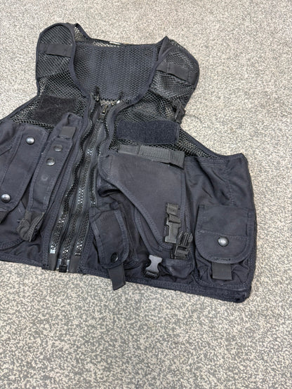 Ex Police Black Tactical Taser Vest Utility Vest Airsoft Security Patrol - SMALL