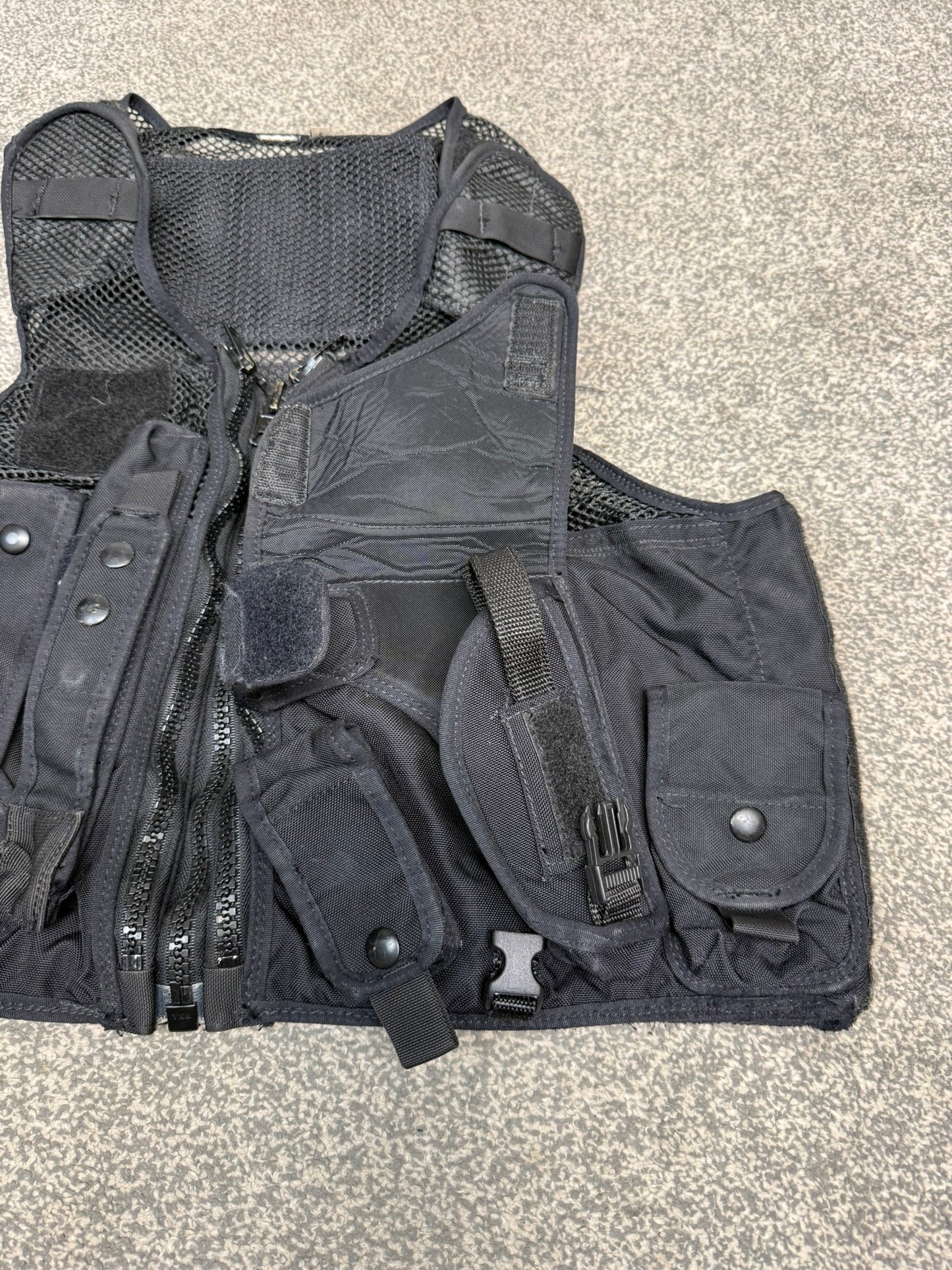 Ex Police Black Tactical Taser Vest Utility Vest Airsoft Security Patrol - SMALL
