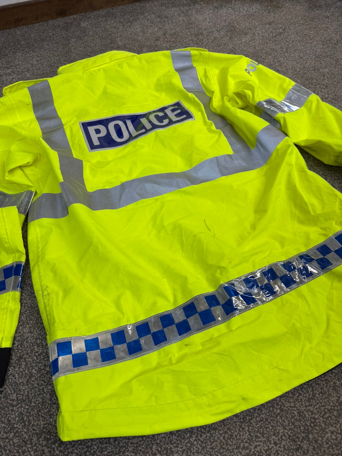 Ex Police Waterproof Wet Weather Jacket Coat BADGED - Medium Film TV Collector Display