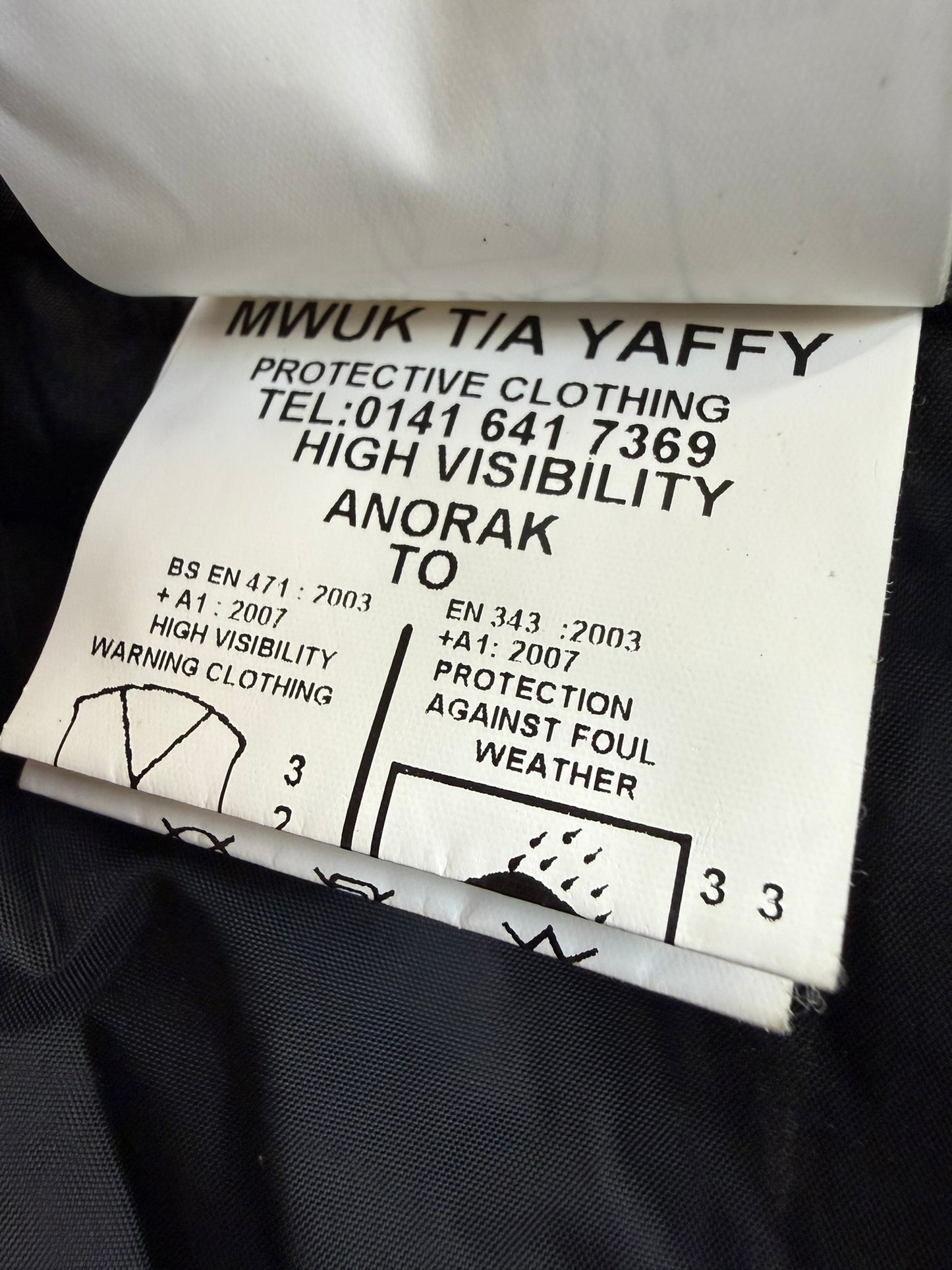 Ex MOD Security Waterproof Jacket Coat X Large - Film TV Uniform Display