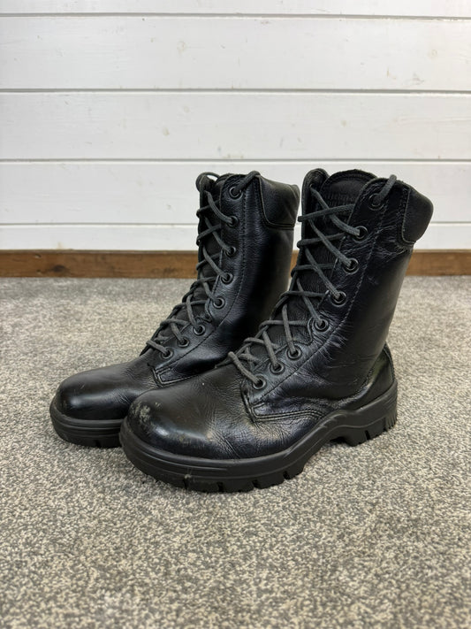 Ex Police Black Leather Boots Bata Industrials Safety Steel Toe UK 5