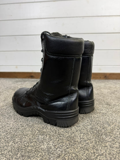 Ex Police Black Leather Boots Bata Industrials Safety Steel Toe UK 5