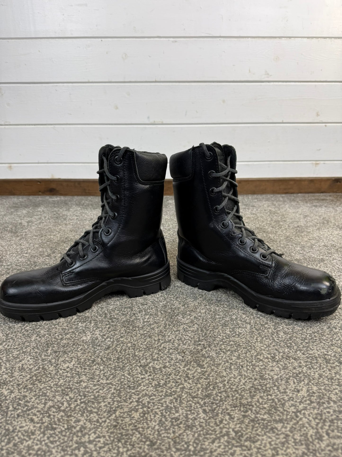 Ex Police Black Leather Boots Bata Industrials Safety Steel Toe UK 5
