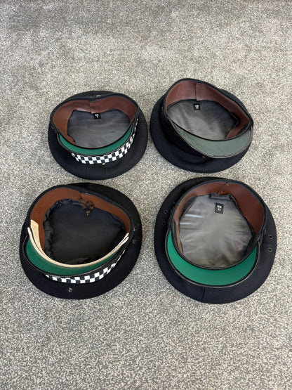 4x Ex Police Peak Cap Job Lot Theatre Headwear Uniform Film Prop Lot