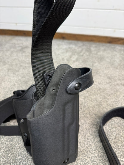 Ex Police Firearms Safariland Glock 17 Drop Leg Holster & Leather Belt Airsoft 6004-8310