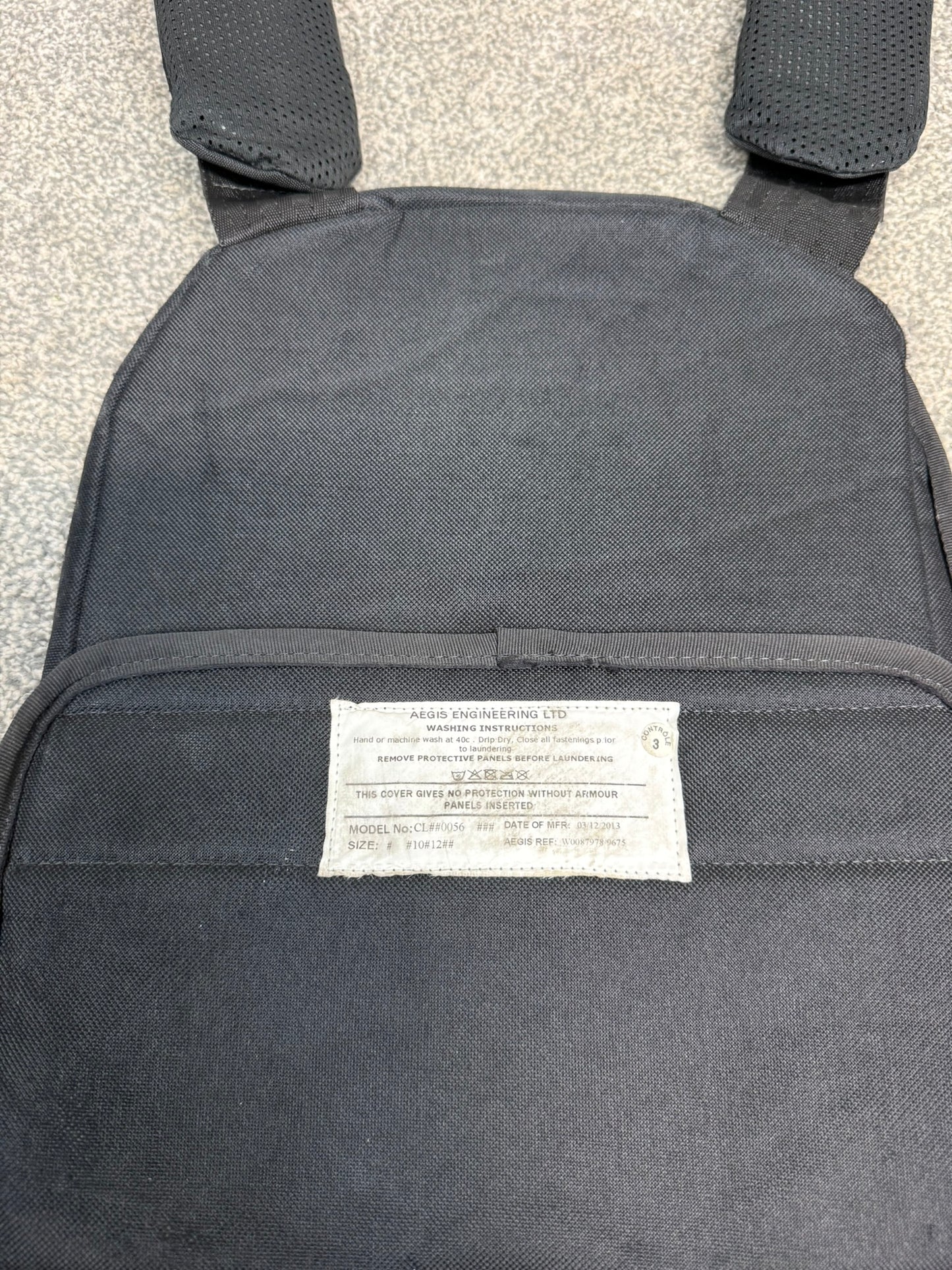 Ex Police Aegis MOLLE Plate Carrier Vest Black Security Patrol Airsoft