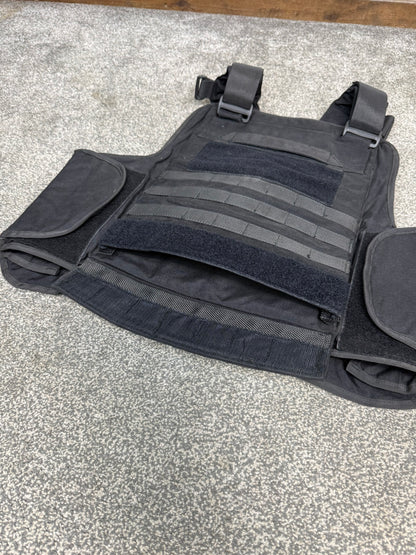 Ex Police MOLLE Body Armour Plate Carrier Vest COVER Black Security Patrol Airsoft - LARGE