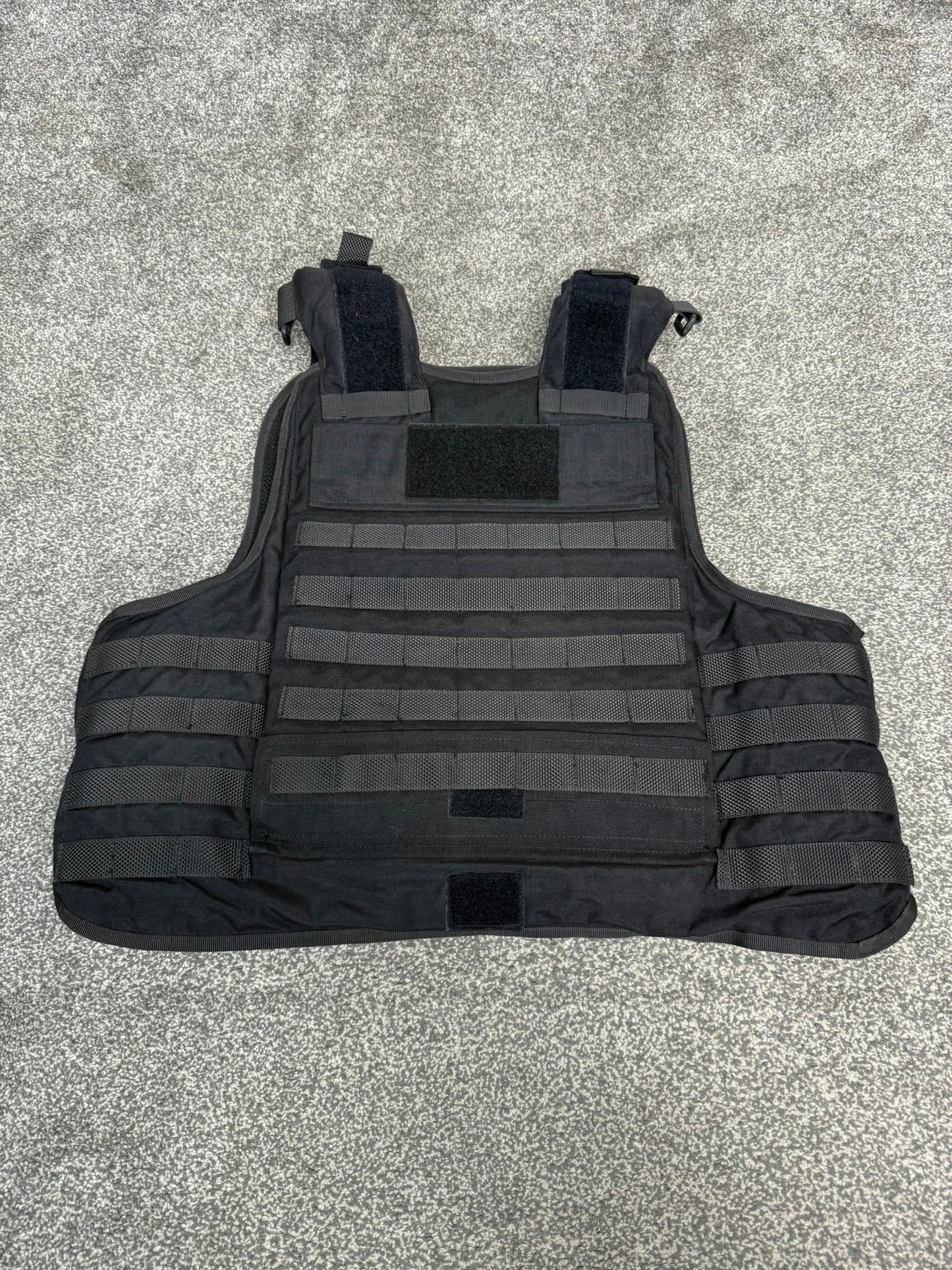 Ex Police MOLLE Body Armour Plate Carrier Vest COVER Black Security Patrol Airsoft - LARGE
