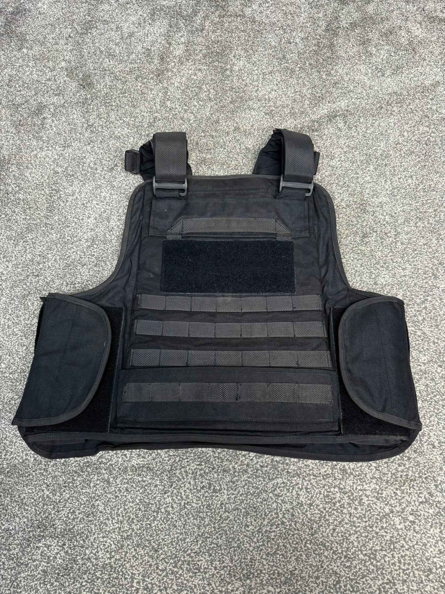 Ex Police MOLLE Body Armour Plate Carrier Vest COVER Black Security Patrol Airsoft - LARGE