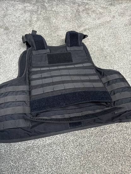 Ex Police MOLLE Body Armour Plate Carrier Vest COVER Black Security Patrol Airsoft - LARGE