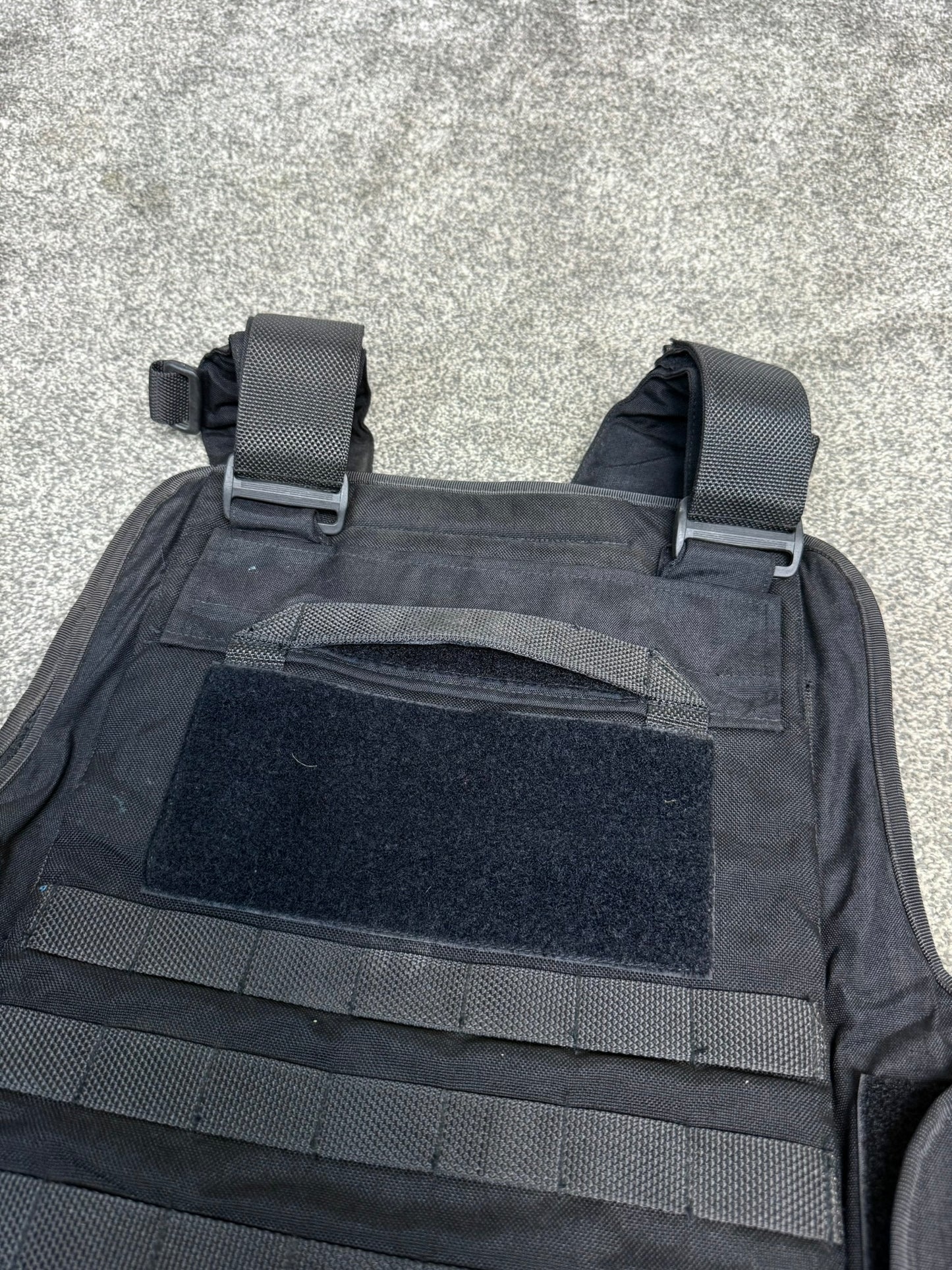 Ex Police MOLLE Body Armour Plate Carrier Vest COVER Black Security Patrol Airsoft - LARGE