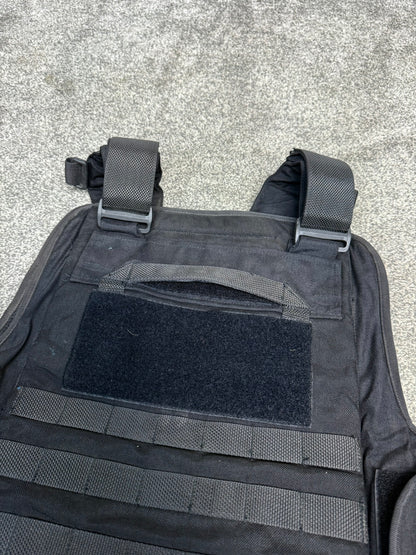 Ex Police MOLLE Body Armour Plate Carrier Vest COVER Black Security Patrol Airsoft - LARGE