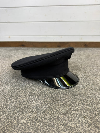 Ex Police Black Peak Cap Genuine Issue Chauffeur Fancy Dress Film Prop Collectible