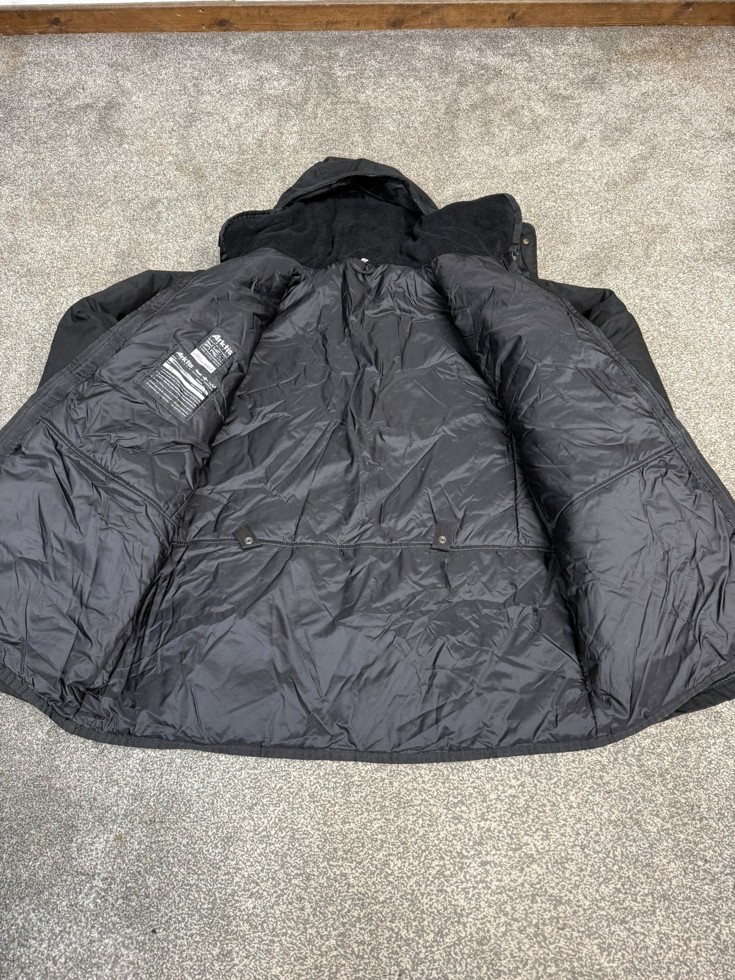 Ex Police Arktis Black Combat Smock Jacket With Liner LARGE Dog Handler Security - VGC