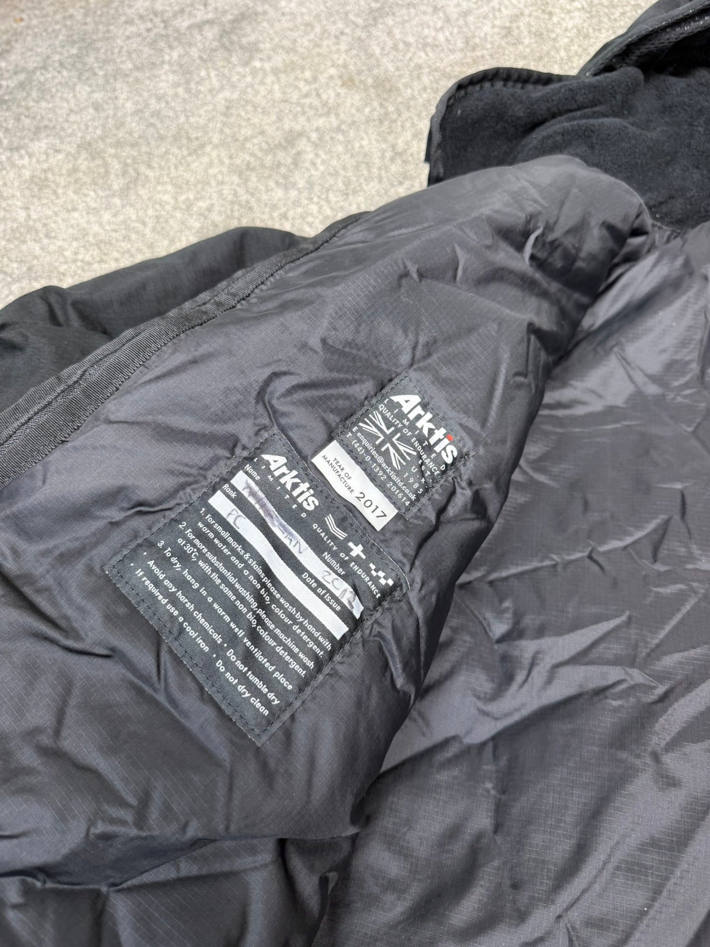 Ex Police Arktis Black Combat Smock Jacket With Liner LARGE Dog Handler Security - VGC