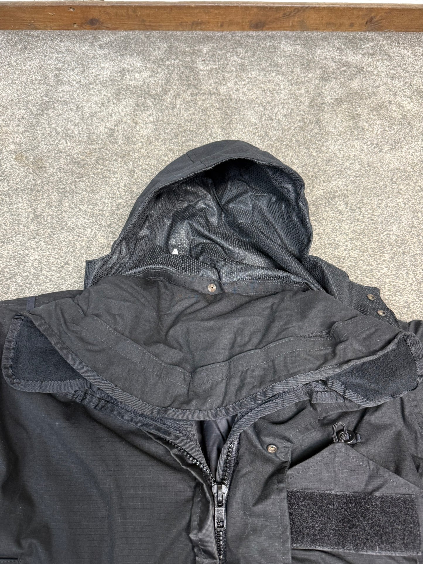 Ex Police Arktis Black Combat Smock Jacket With Liner LARGE Dog Handler Security - VGC