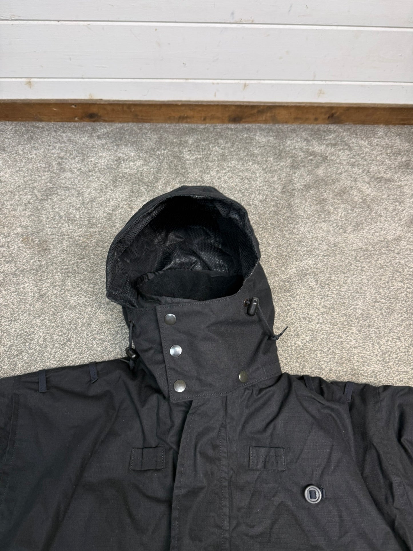 Ex Police Arktis Black Combat Smock Jacket With Liner LARGE Dog Handler Security - VGC