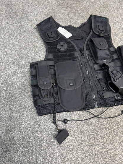 Ex Police Safariland Black Molle Vest Taser Holster & Pouches Tactical Security Vest - MEDIUM