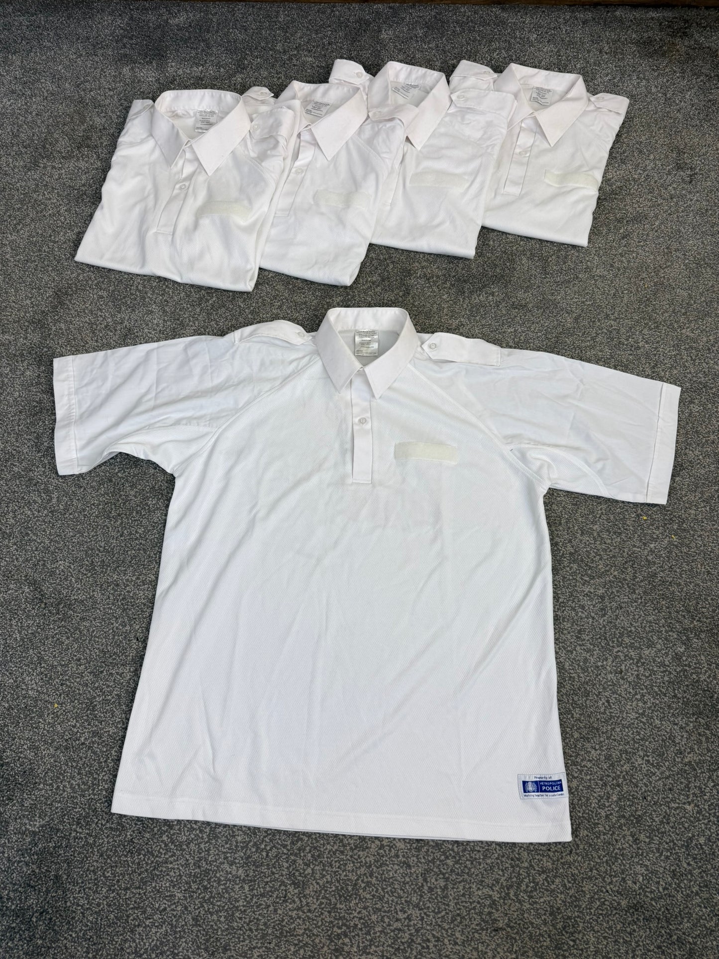 5x Ex MET Police UBA (Under Body Armour) White Shirt Job Lot - 17" Collar