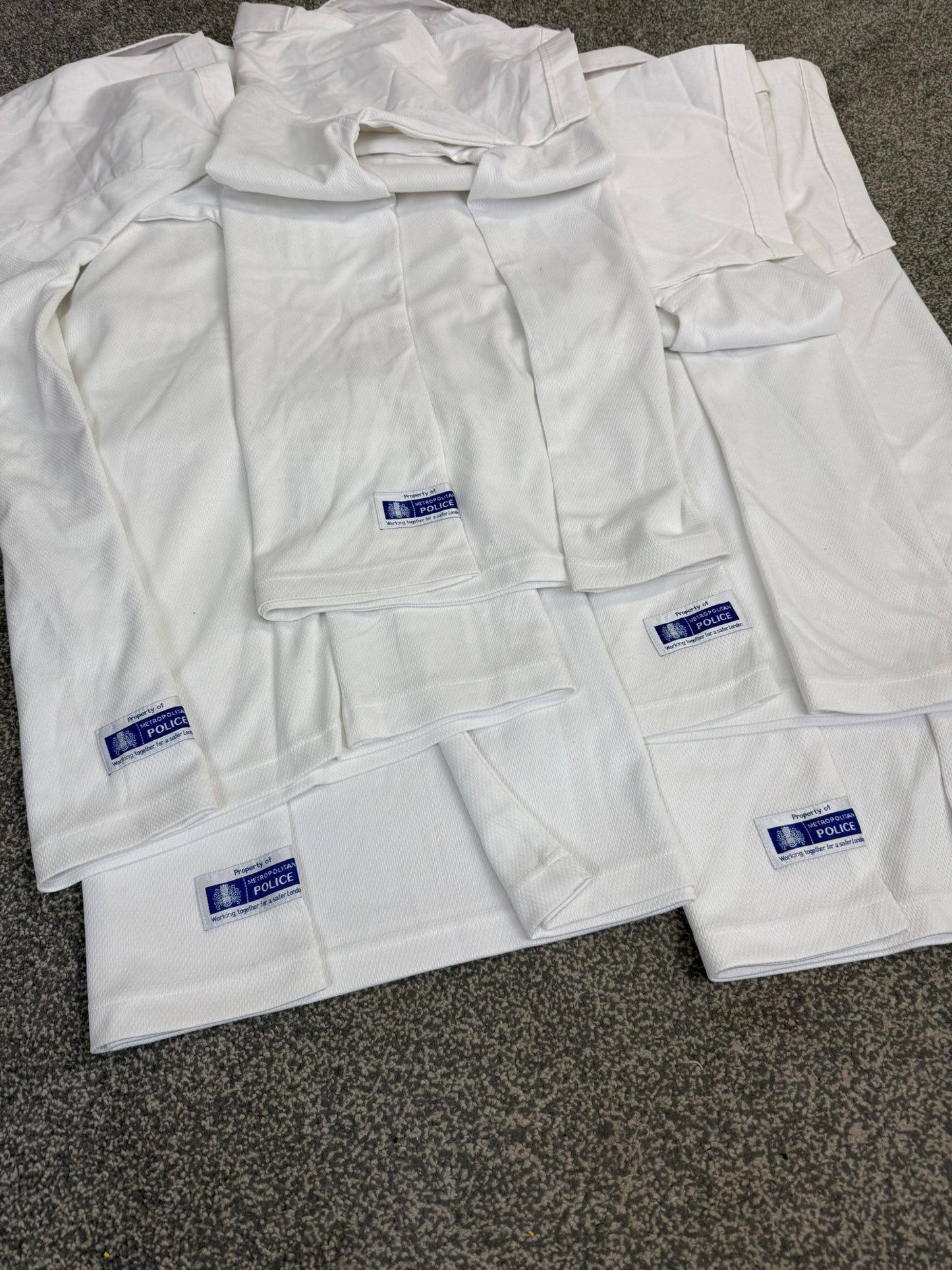 5x Ex MET Police UBA (Under Body Armour) White Shirt Job Lot - 17" Collar