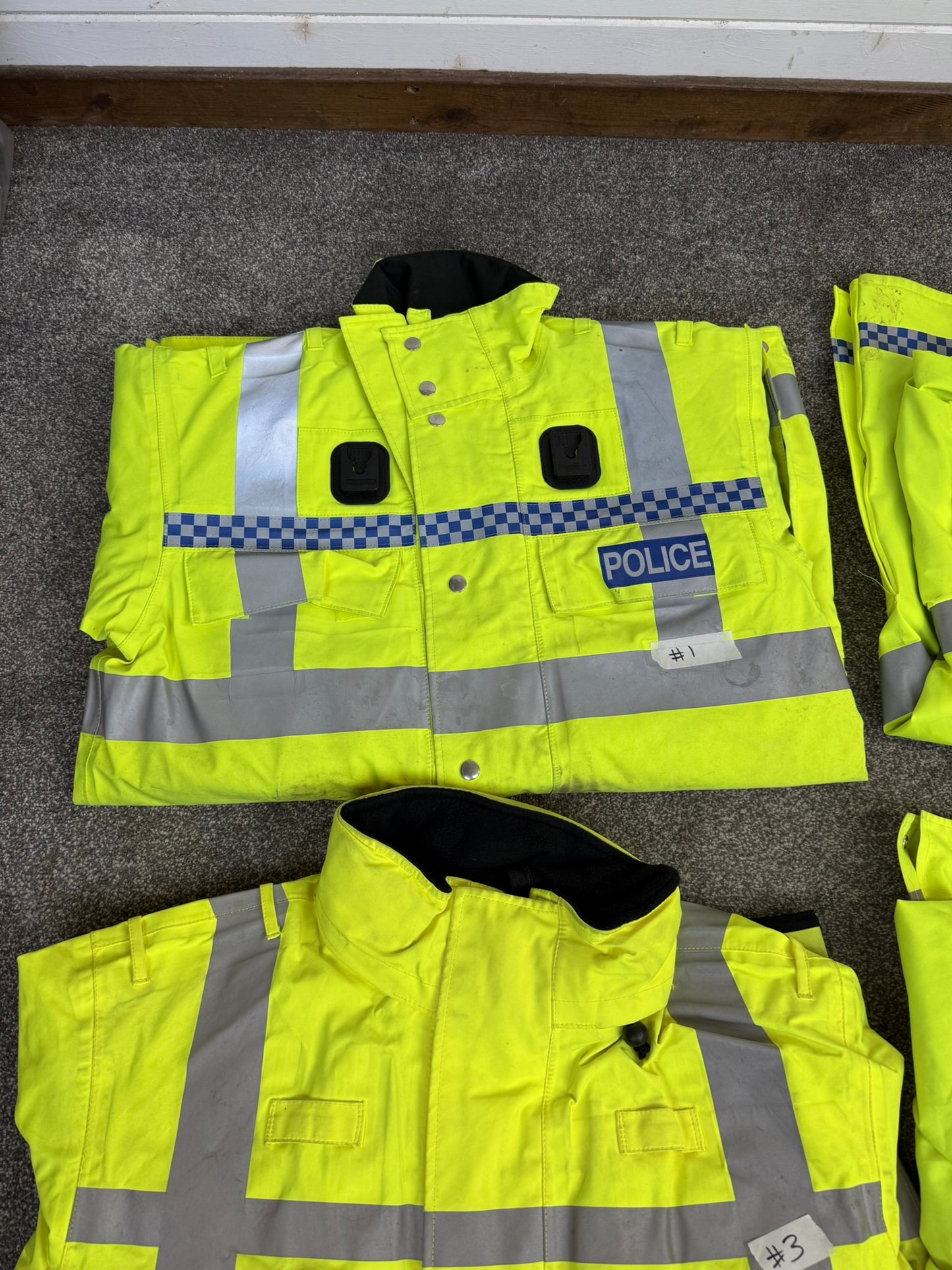 5x Ex Police Hi-Vis Waterproof Jacket Coat Job Lot BADGED Mixed Bundle