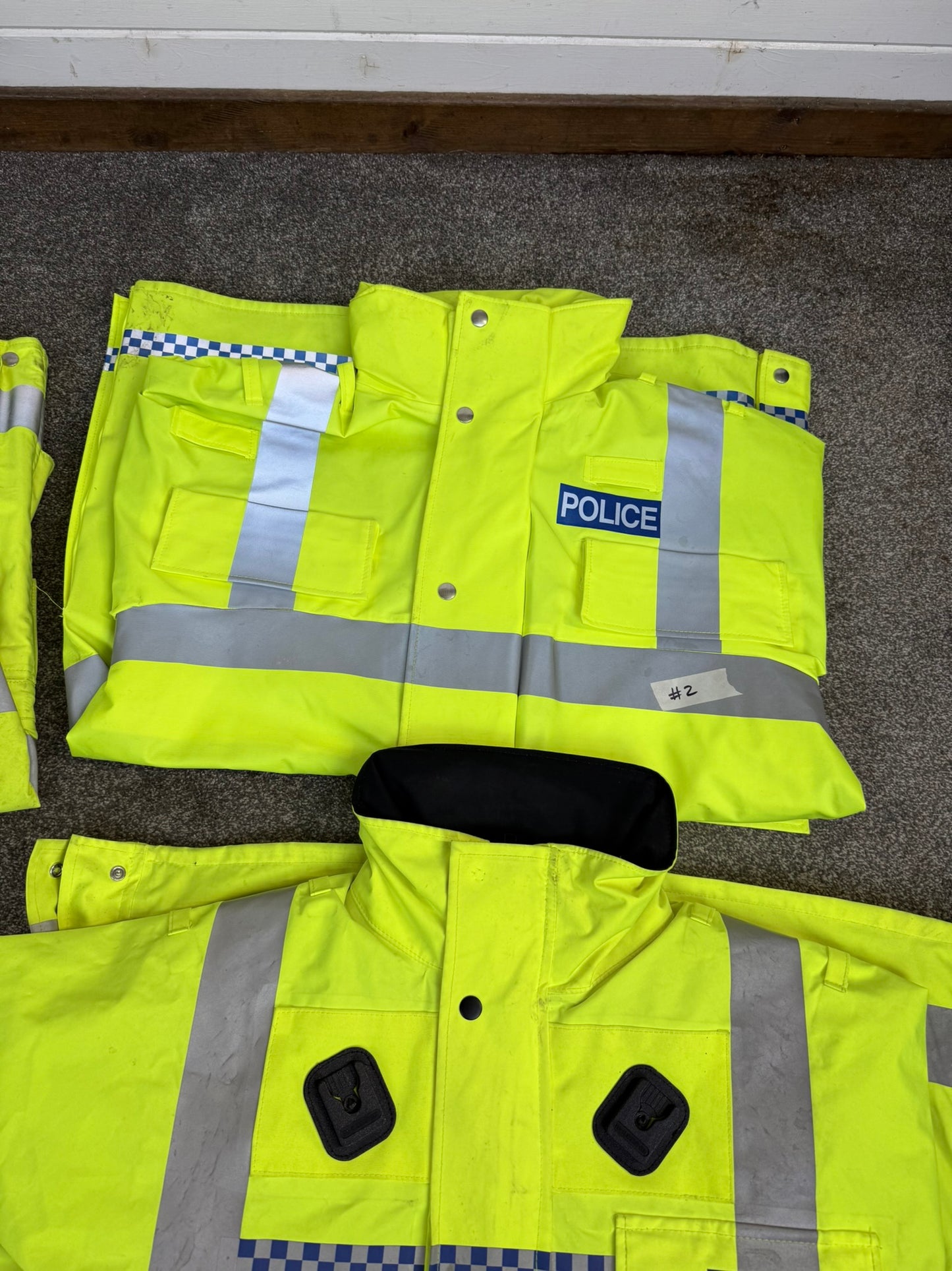 5x Ex Police Hi-Vis Waterproof Jacket Coat Job Lot BADGED Mixed Bundle
