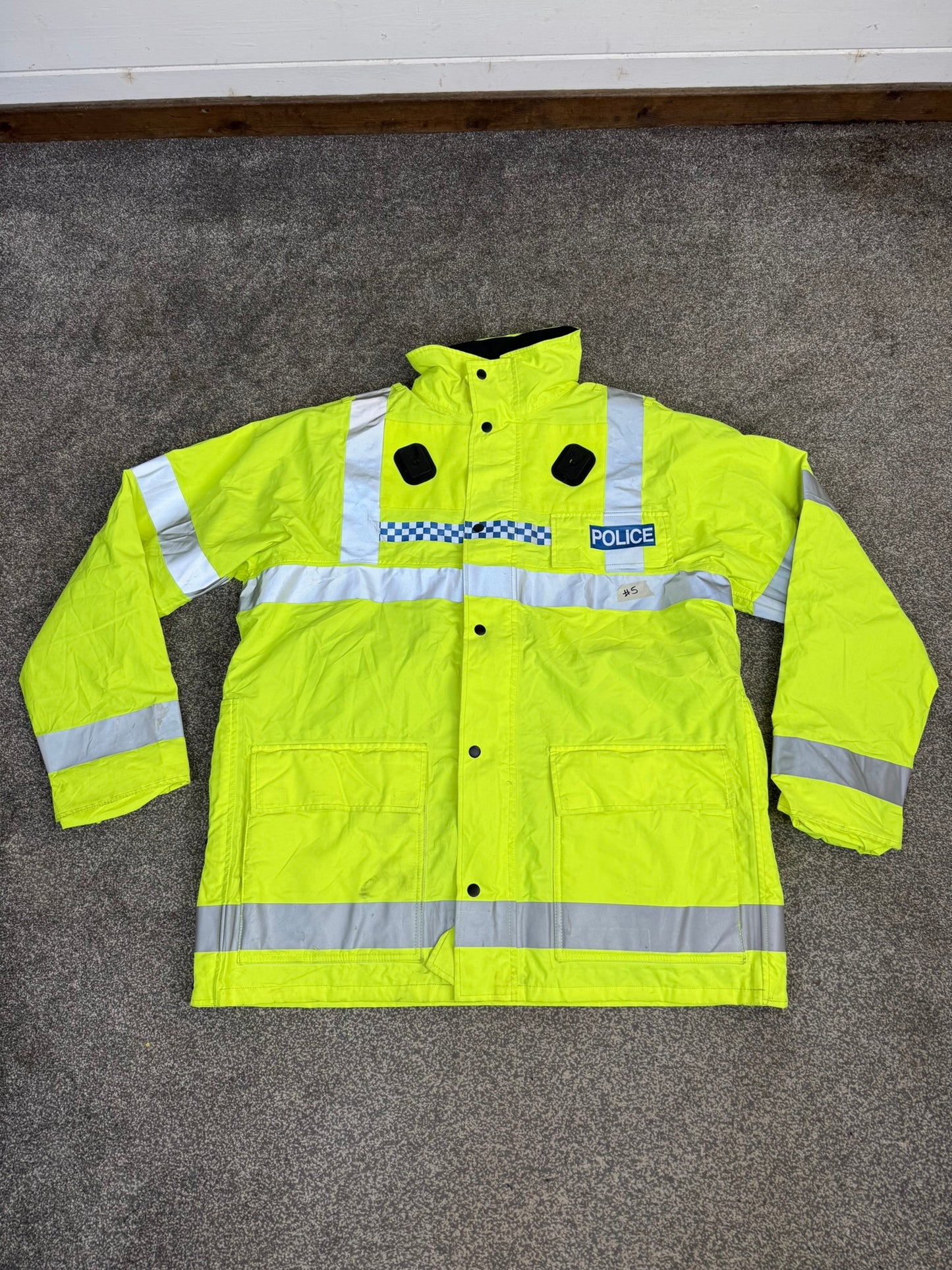 5x Ex Police Hi-Vis Waterproof Jacket Coat Job Lot BADGED Mixed Bundle