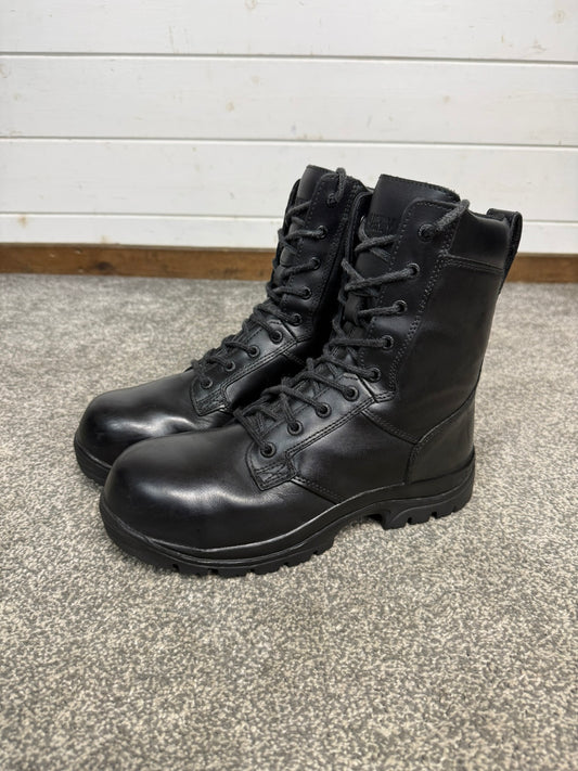 Ex Police Magnum Elite Shield Met Black Leather Combat Safety Boots UK 7 Security Work