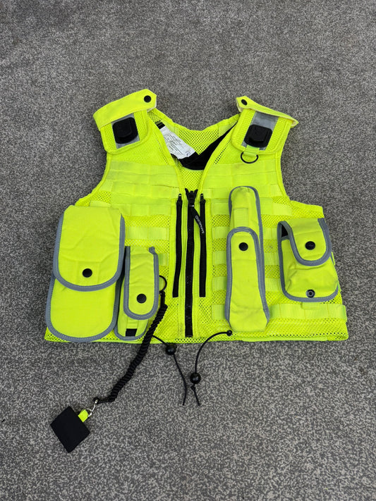 Ex Police Safariland Hi-Vis MOLLE Vest VGC - Police Tactical Security Vest SMALL