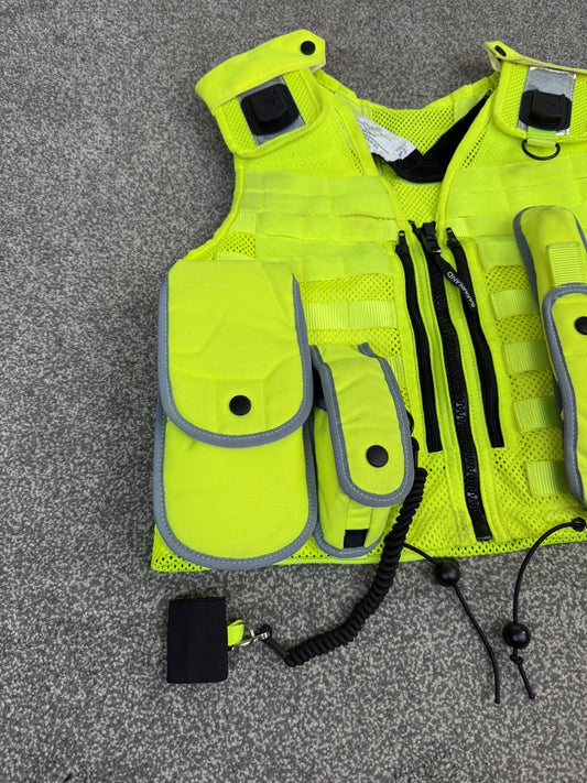 Ex Police Safariland Hi-Vis MOLLE Vest VGC - Police Tactical Security Vest SMALL