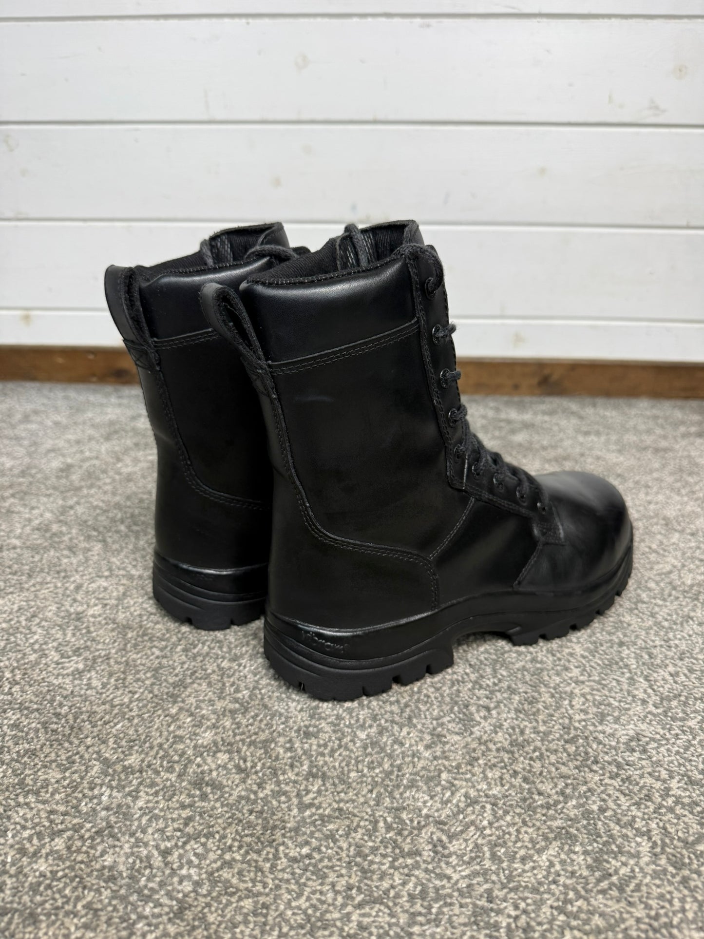Ex Police Magnum Elite Shield Met Black Leather Combat Safety Boots UK 7 Security Work