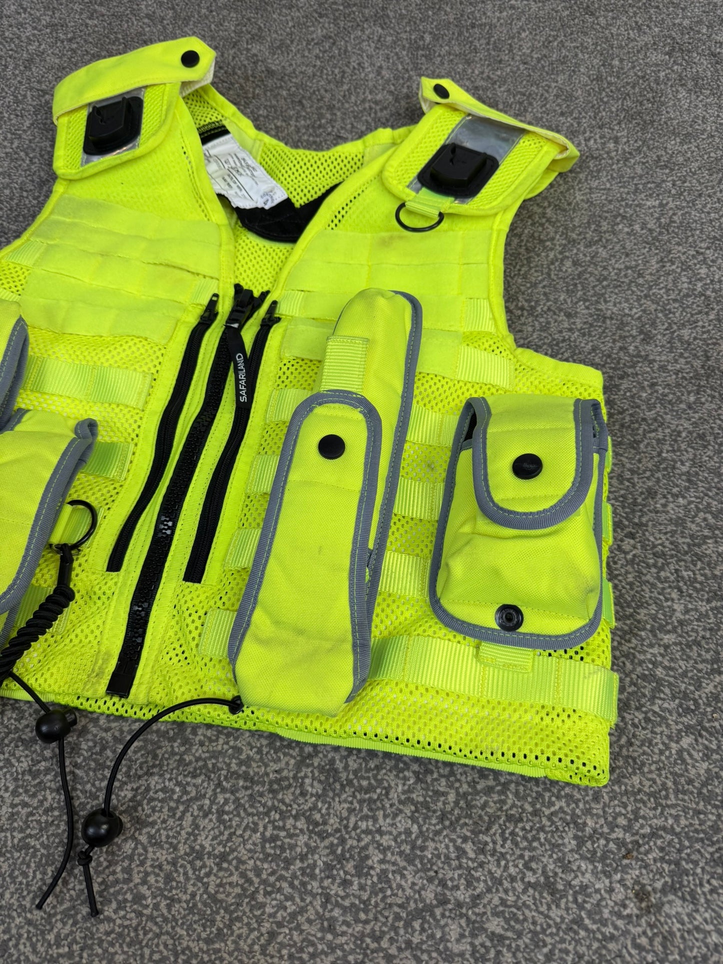 Ex Police Safariland Hi-Vis MOLLE Vest VGC - Police Tactical Security Vest SMALL