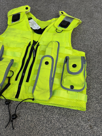 Ex Police Safariland Hi-Vis MOLLE Vest VGC - Police Tactical Security Vest SMALL