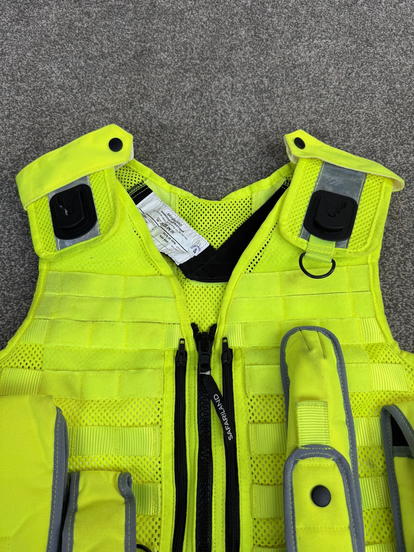 Ex Police Safariland Hi-Vis MOLLE Vest VGC - Police Tactical Security Vest SMALL