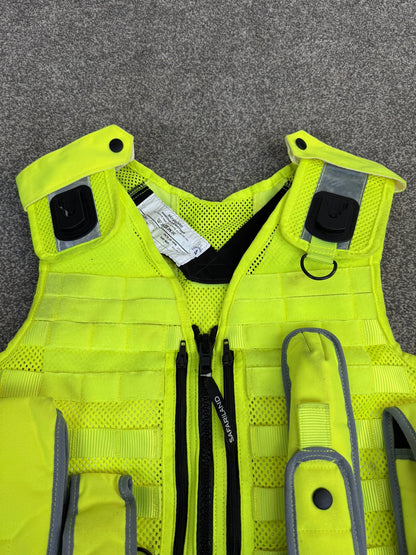 Ex Police Safariland Hi-Vis MOLLE Vest VGC - Police Tactical Security Vest SMALL