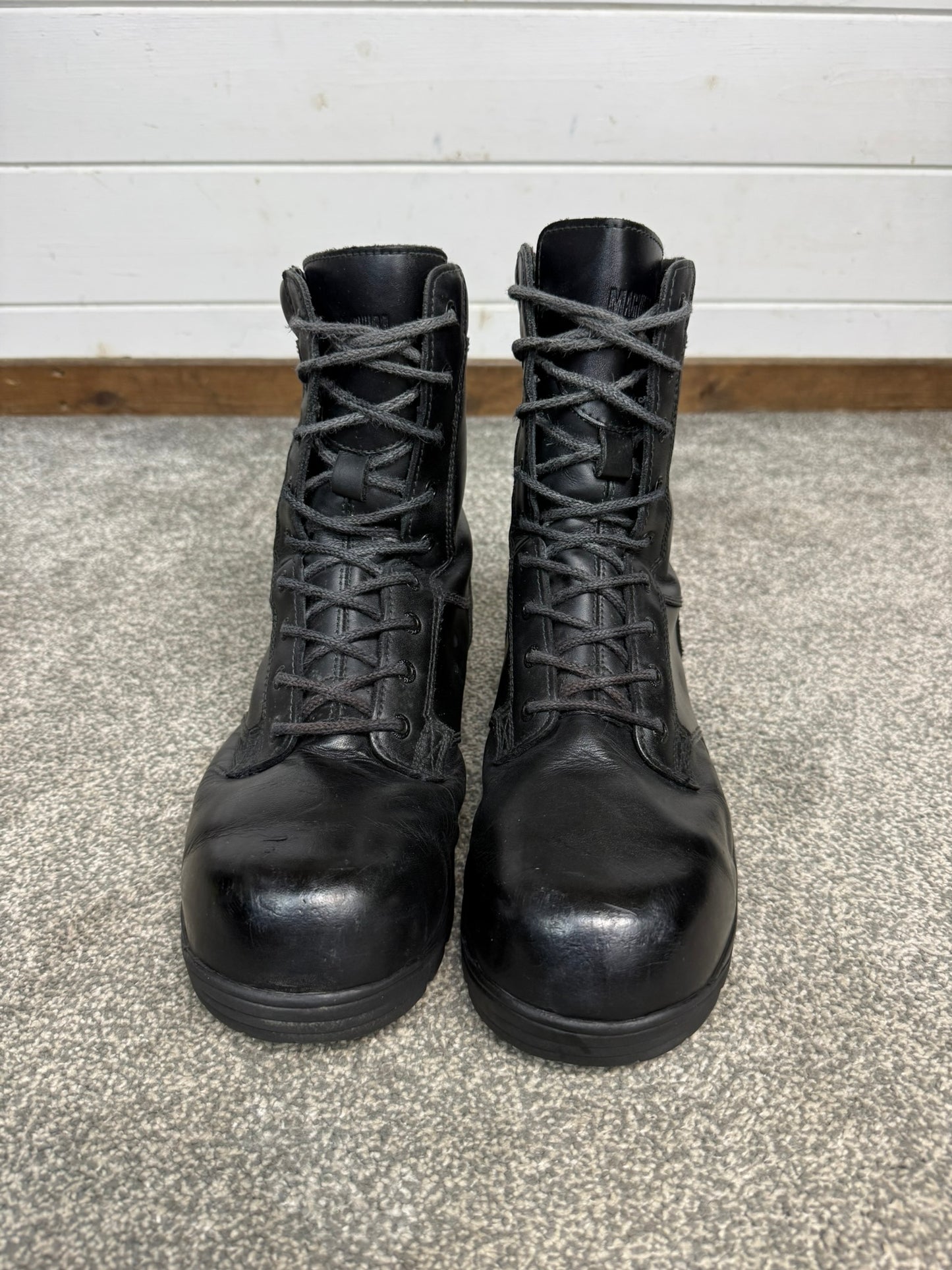 Ex Police Magnum Elite Shield Met Black Leather Combat Safety Boots UK 9 Security Work