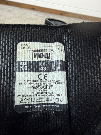 Ex Police Magnum Elite Shield Met Black Leather Combat Safety Boots UK 9 Security Work