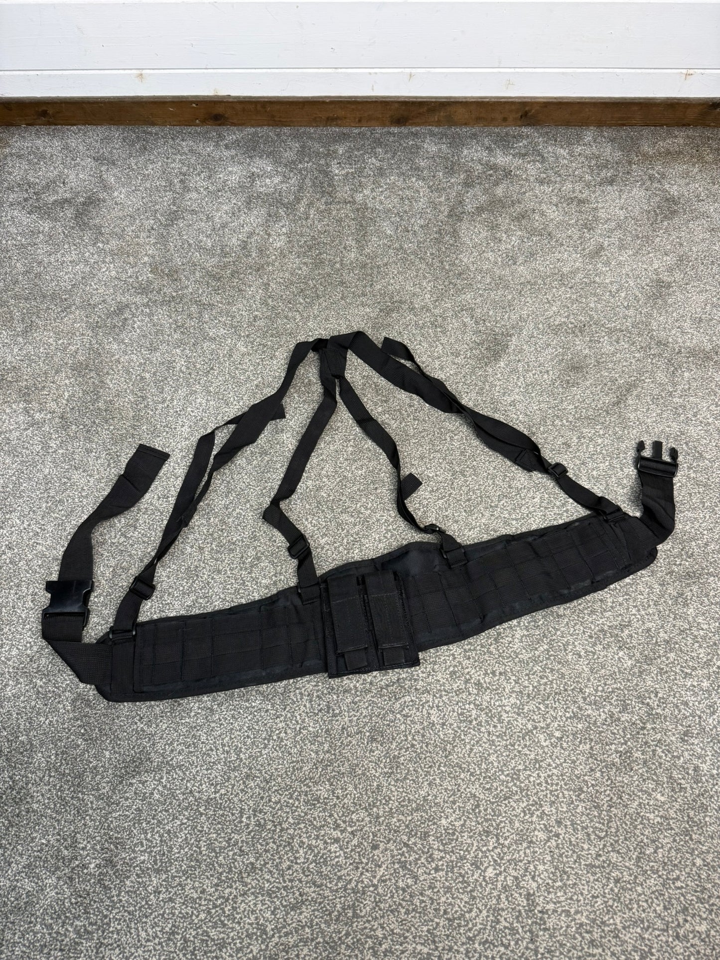 Ex Police MOLLE Tactical Outer Belt Padded With Suspension Shoulder Straps + Ammo Pouch