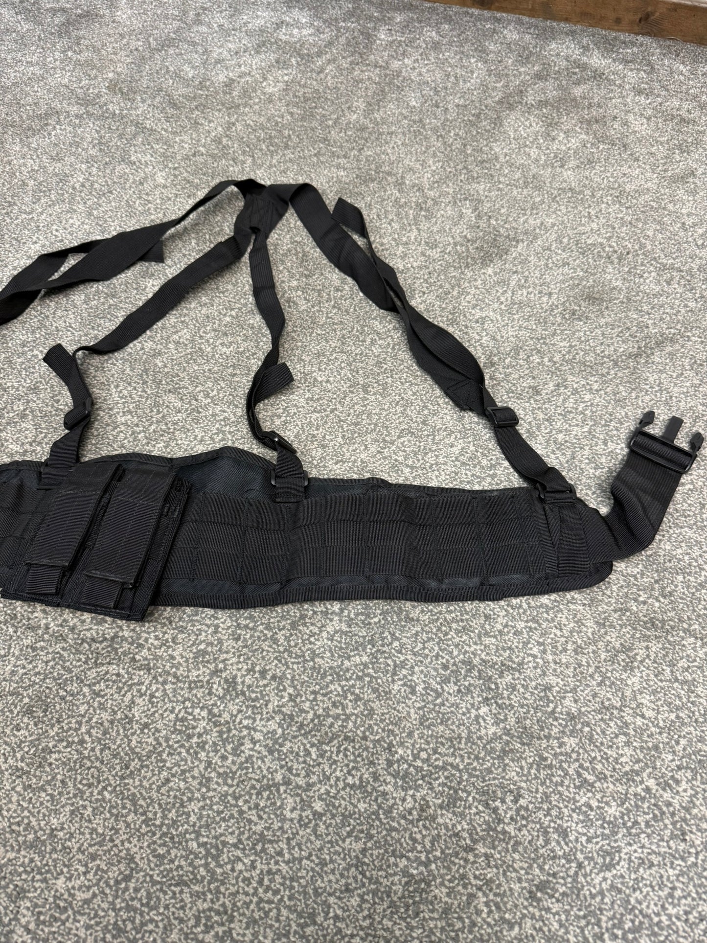 Ex Police MOLLE Tactical Outer Belt Padded With Suspension Shoulder Straps + Ammo Pouch