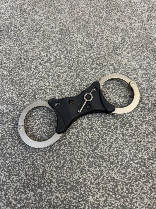 Ex Police Hiatt Rigid Handcuffs With Serial Security Cuffs Displays Collector