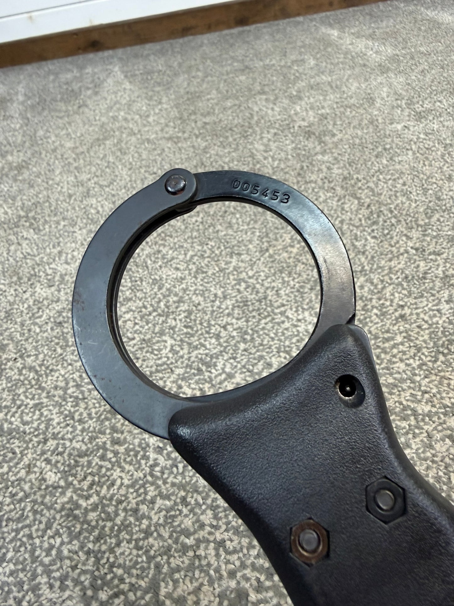 Ex Police Black Quik-Kuf Handcuffs Cuffs With Key Security Collectible Memorabilia